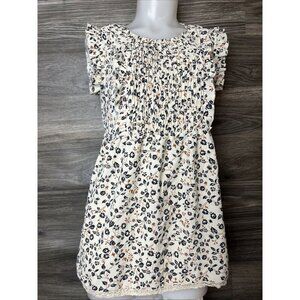Weekend Suzanne Betro Women's Blouse Cream Floral Chintz Sleeveless Tank Size M
